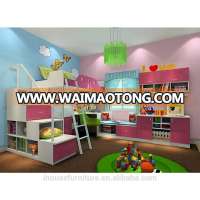 China Supply Cute Italian Style Hello Kitty Girls Kids Bookshelf Children Full Bunk Bed