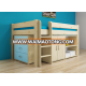 Hot selling children bed new design solid wood material kids bunk bed