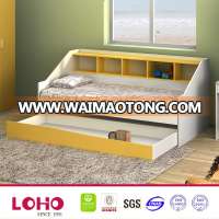 MDF hot sale white Indoor kids double deck bed with storage