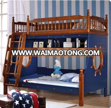 Hot selling wooden kids double deck bed with classical warmly design bunk bed